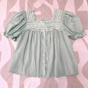 Boho Anneth Cotton Lace Blouse sz S